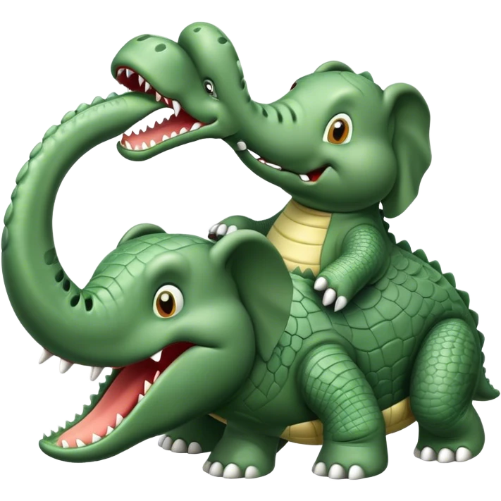 Alligator beating up a elephant emoji