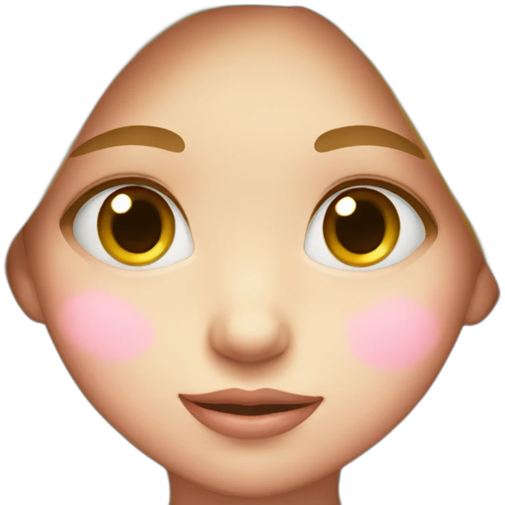 little girl with pink cheek emoji