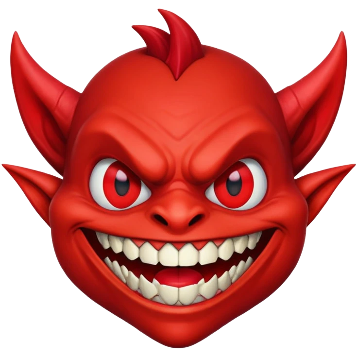 red goblin smile red eye emoji