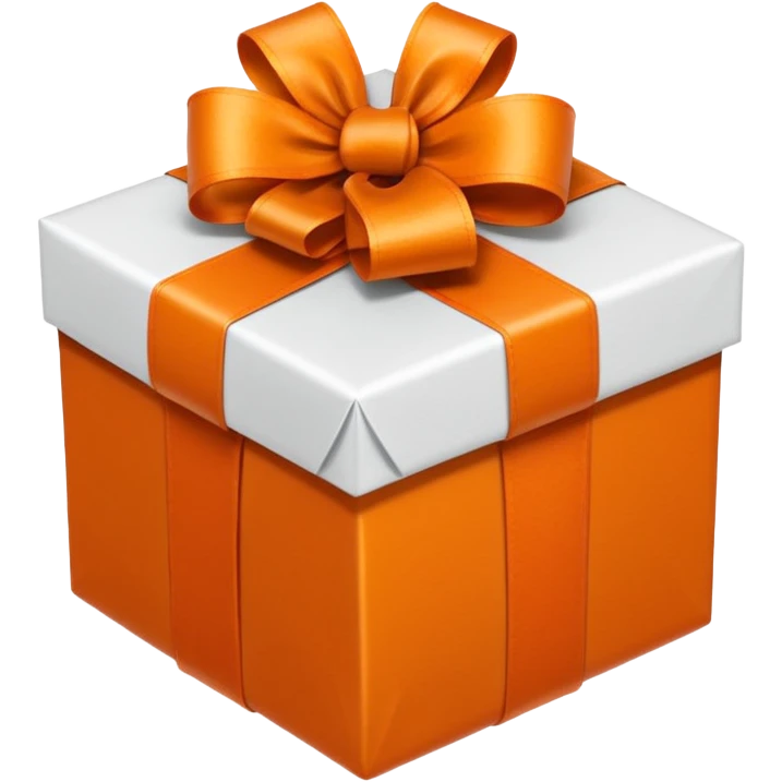 cadeau de noel orange et blanc emoji