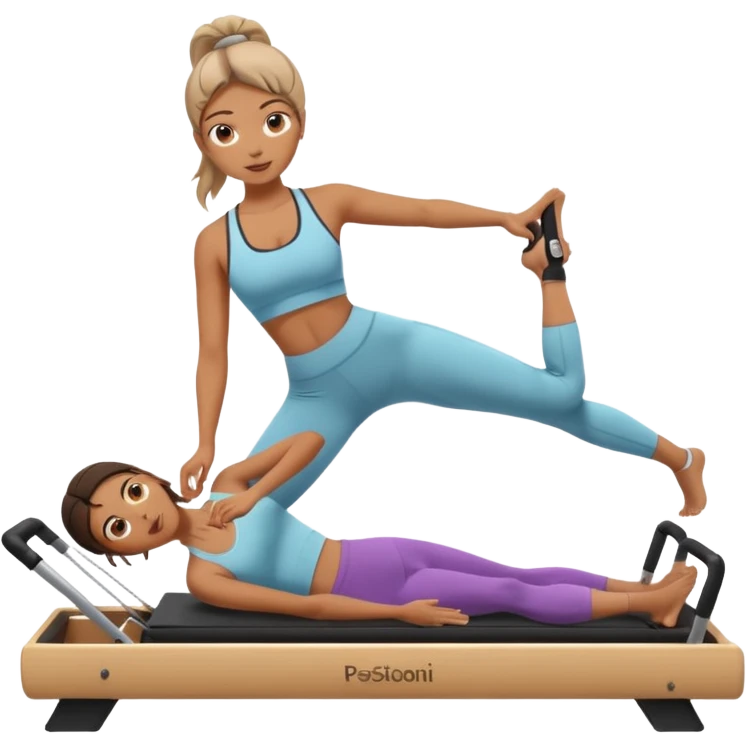 A girl doing pilates reformer emoji