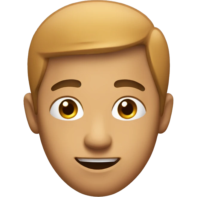 A rounded, smooth face with exaggerated features. The face is slightly tilted to the side, giving a playful vibe.
 emoji