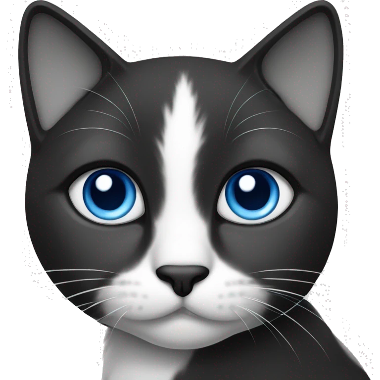 cat black and white blue eyes emoji