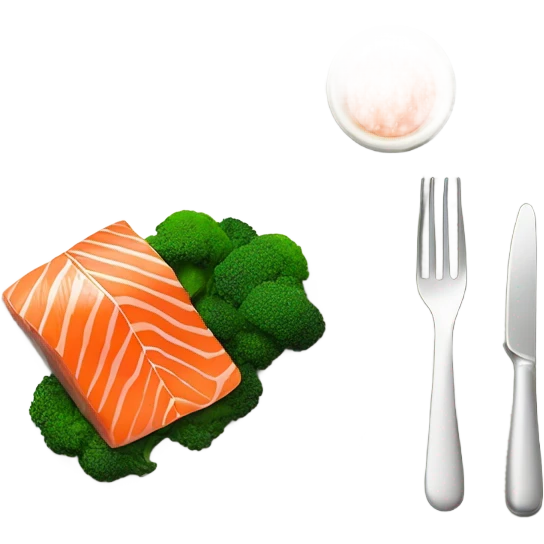 salmon and broccoli emoji