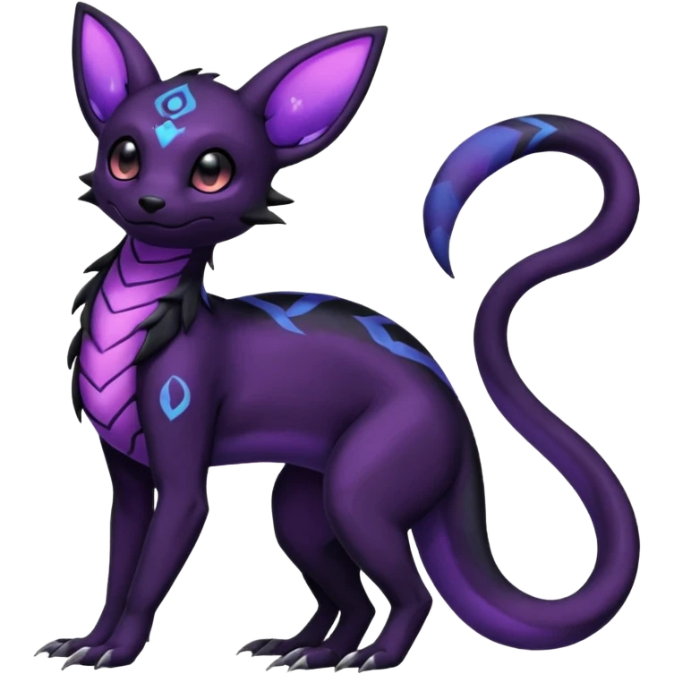 Nebulae Salandit-Umbreon-Fakémon-hybrid-creature (full body)  emoji