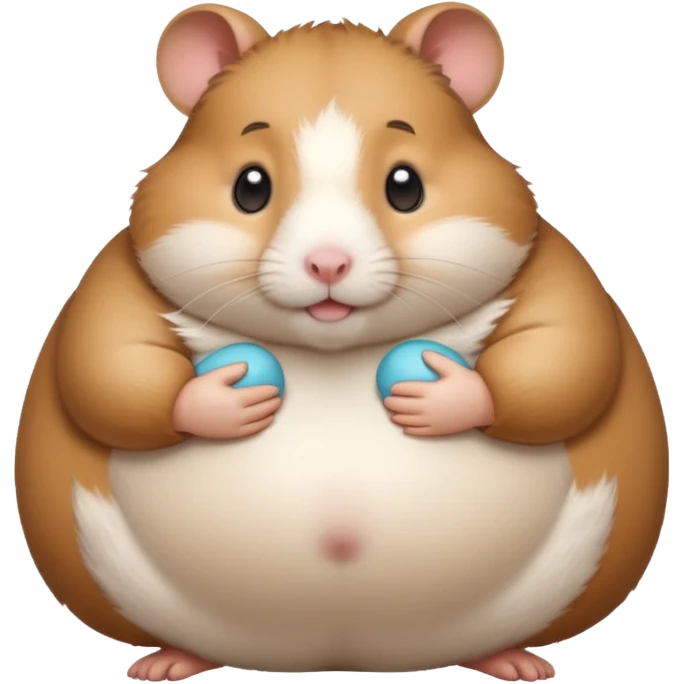 fat hamster holding pregnant belly emoji