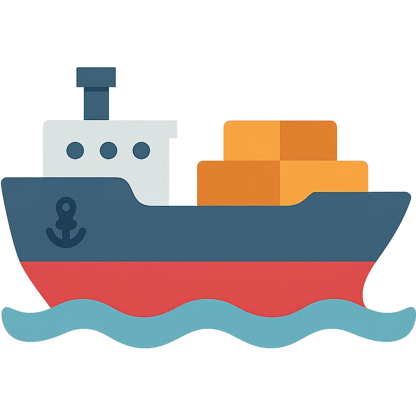 Flat design style ship emoji