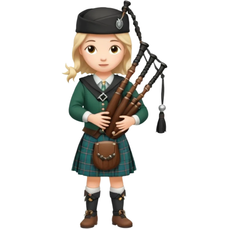 scotch girl playing bagpipe full body emoji