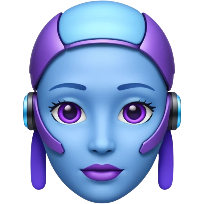 emoji artificial intelligence futuristic theme, digital elements, blue and purple colors, modern style emoji