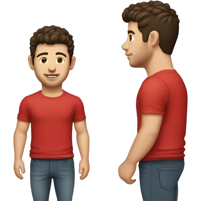 Nick Jonas in red t shirt emoji