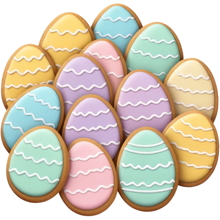 Ester egg shape Patel color cookies  emoji