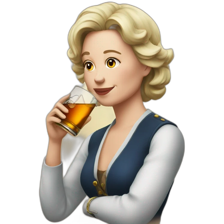 Elisabeth Levi drinking whisky emoji
