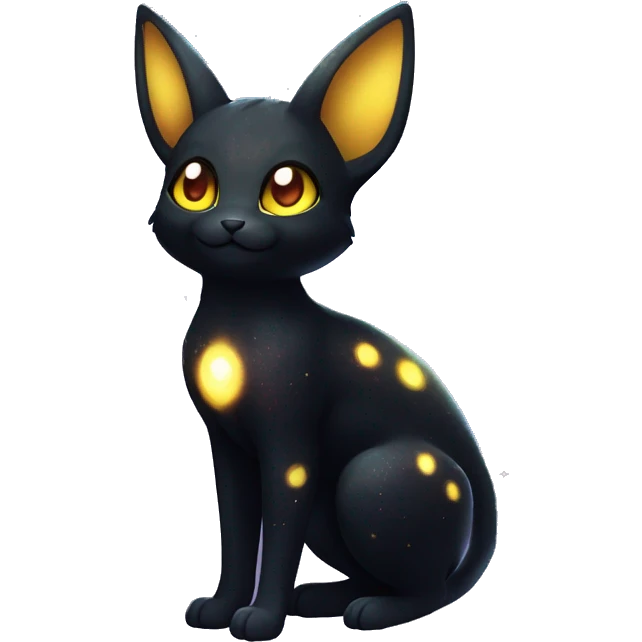 Shiny Sparkly Nebula Galaxy Umbreon-Litten full body emoji