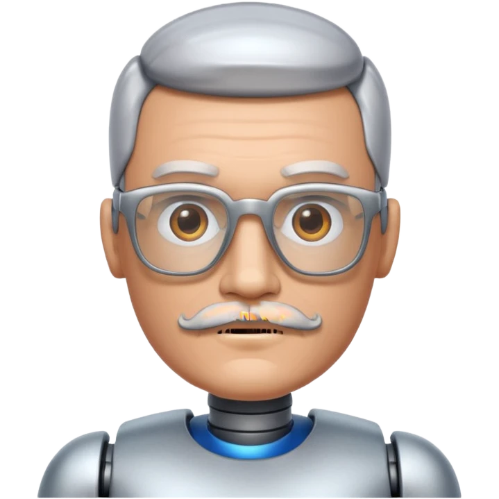 robotic man with glasses mustache  emoji