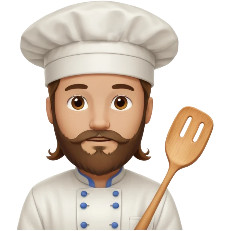 Pastry chef whith long brown hair and beard emoji