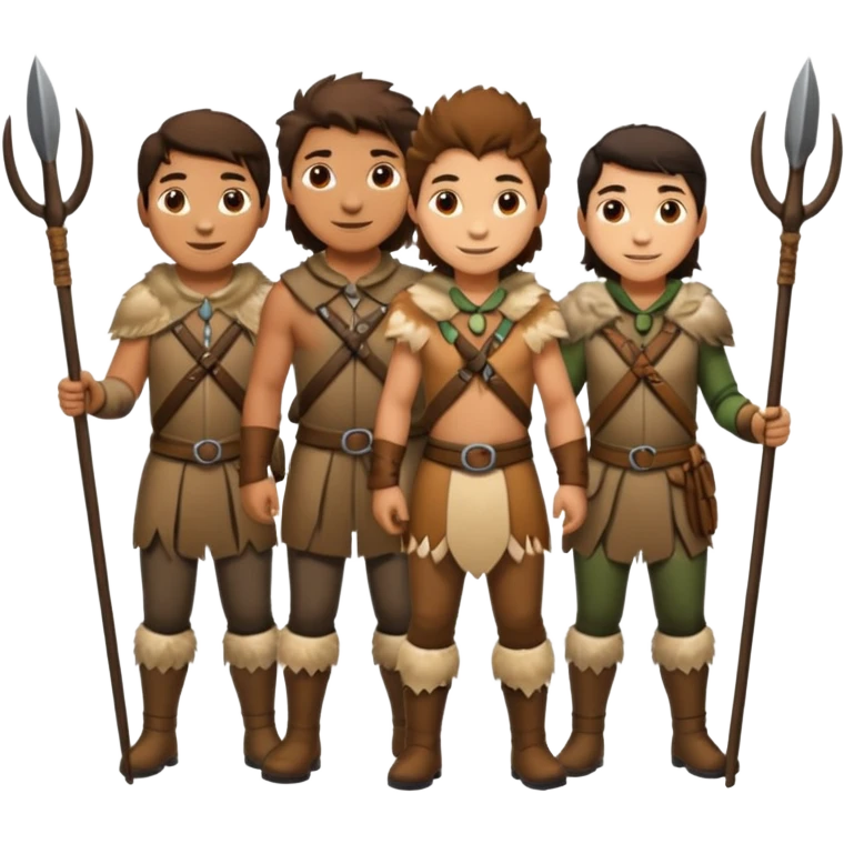 The classic image of hunters in ancient times emoji
