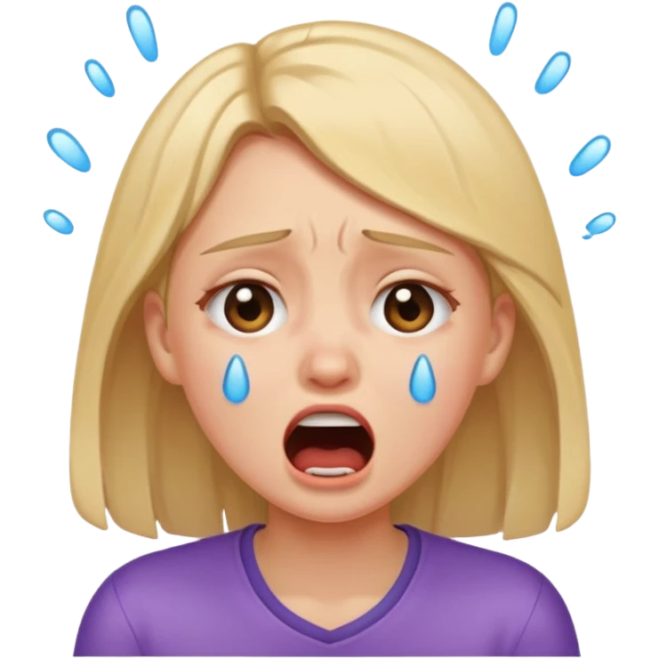 girl crying with shout emoji