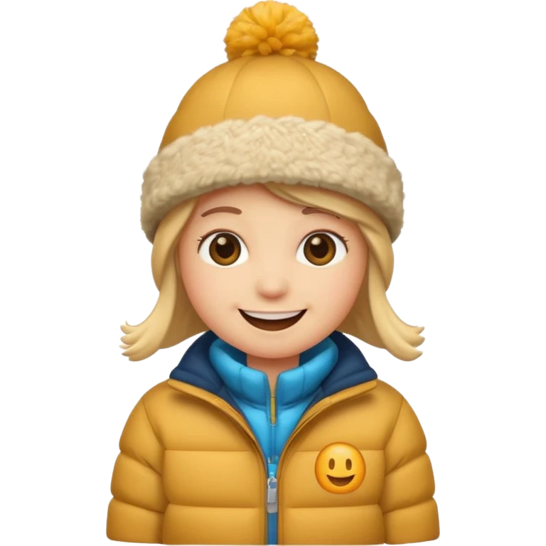 Smile emoji in winter hat and jacket  emoji