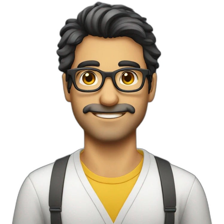 Persian guy, nerd, gaymer, no glasses emoji