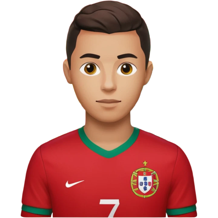red Portugal football shirt with Ronaldo on the back emoji