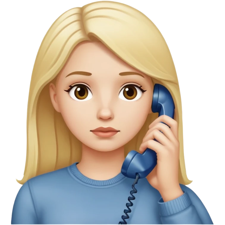 white girl with blonde hair waiting on the phone  emoji
