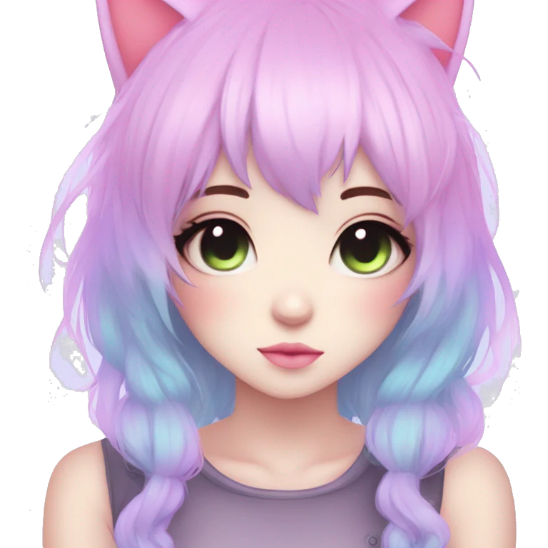 Gorgeous Cute Edgy Kawaii Pastel Gradient Beautiful Anime Emo CatLady emoji