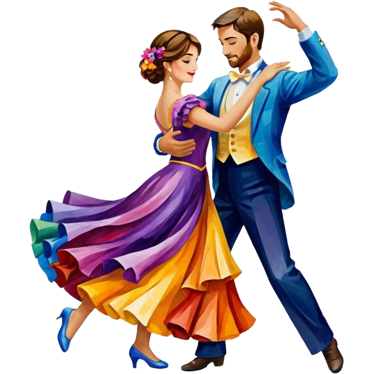 Painting of Dance Waltz by Afremov emoji
