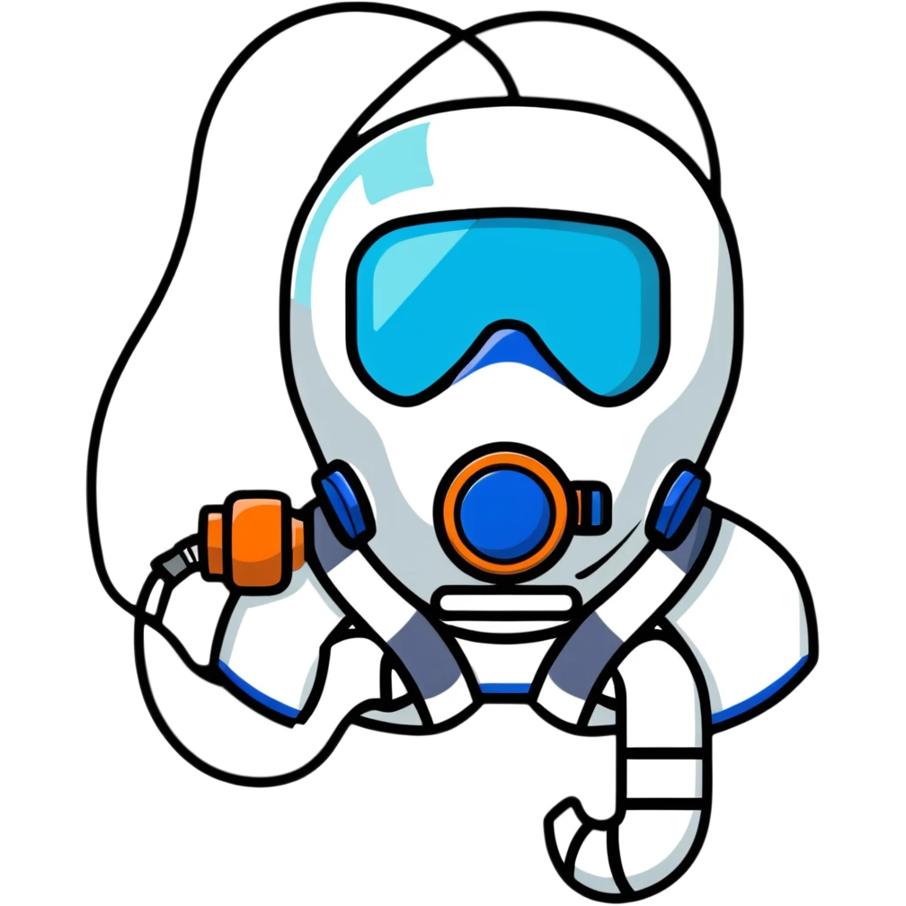 Close-up of blue mouth-only breathing apparatus with tube for VO2 max testing, with nose clip emoji