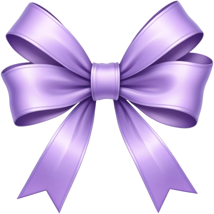 "A stylized lavender ribbon tied into a delicate bow, with exaggerated, fluid lines and a gentle shimmer."
 emoji