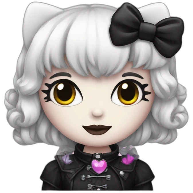 Hello kitty Goth emoji