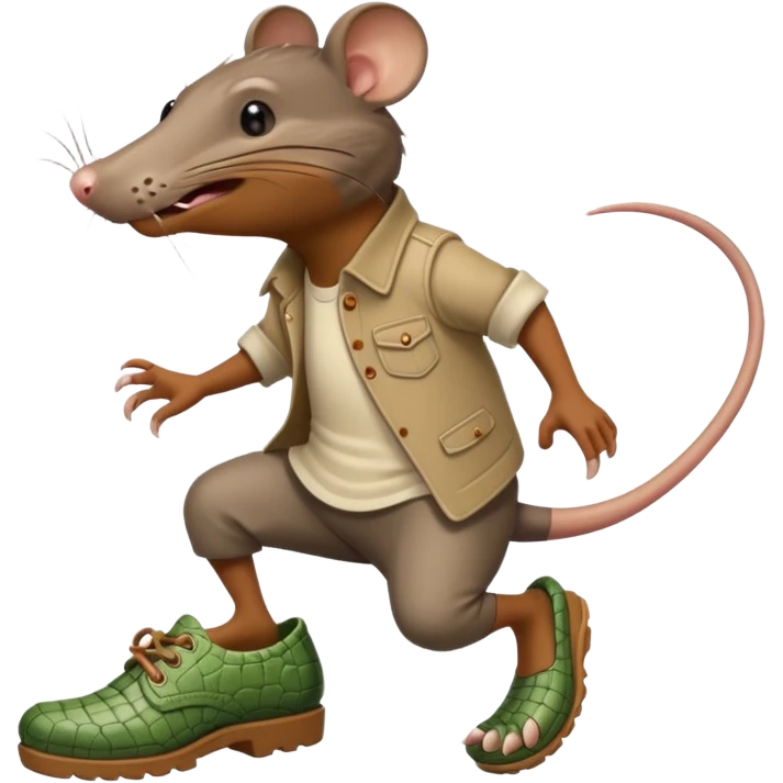 rat tripping on croc shoe emoji