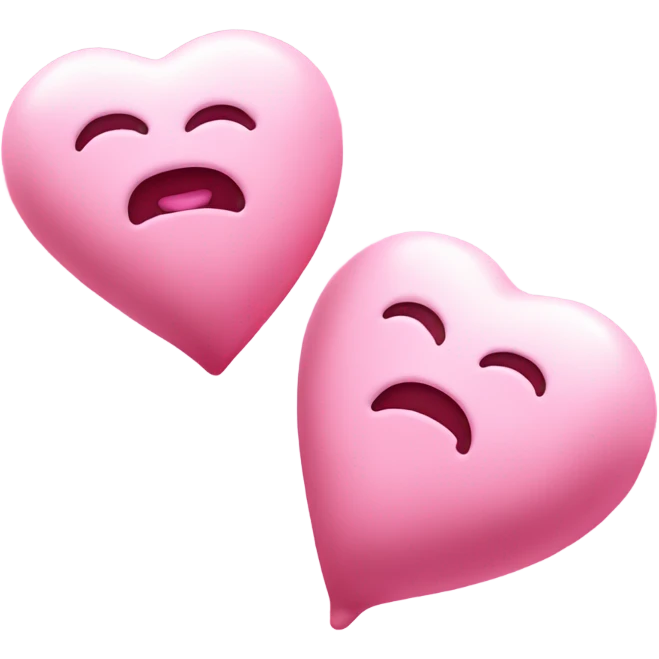 Pink heart with squish mellows emoji