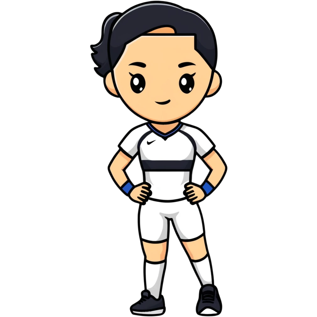 female athlete full body in sports kit standing emoji