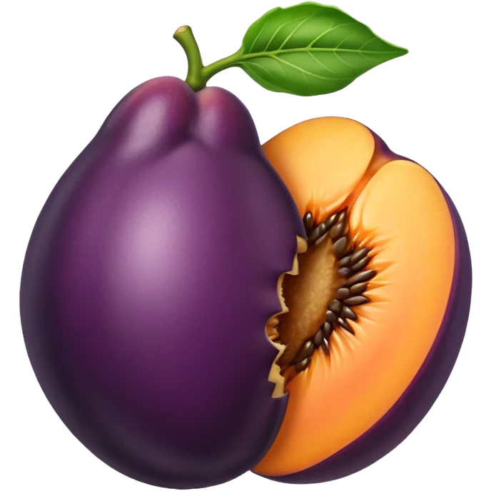 Stick an aubergine half up into the crack of a peach emoji