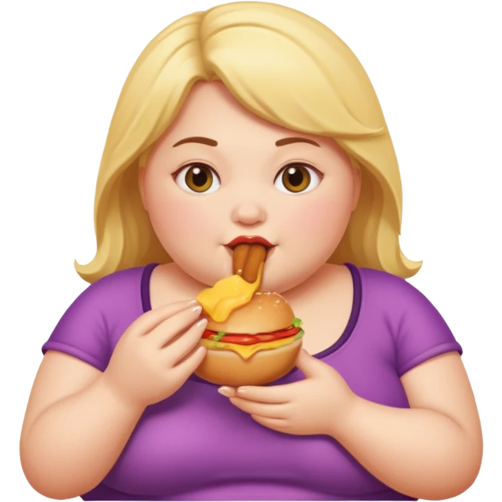 Fat girl eating emoji