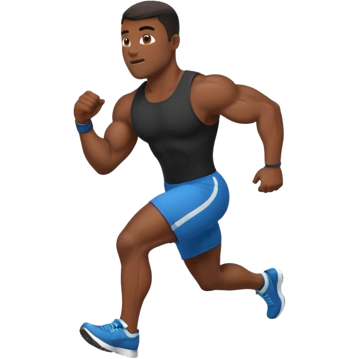 Black muscular guy chasing little children emoji