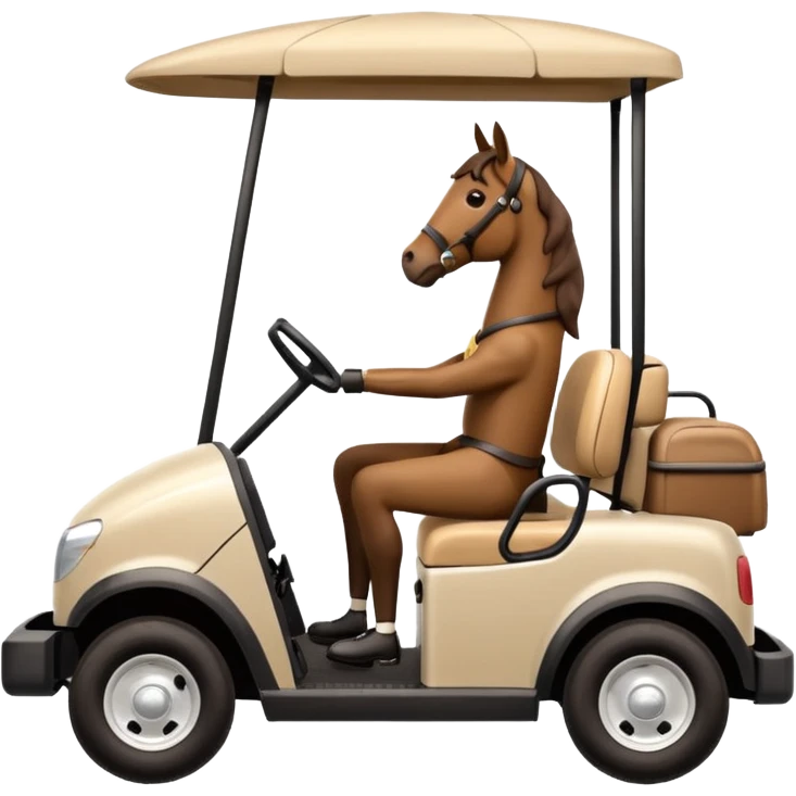 Horse driving a golf cart ￼ emoji