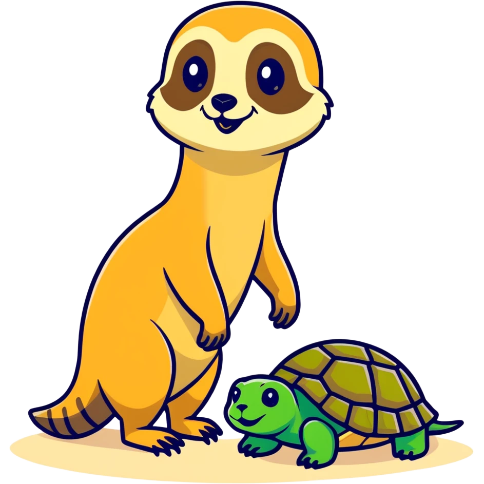 Meerkat next to a turtle  emoji