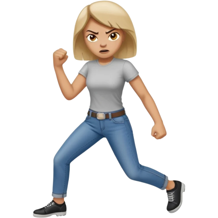 Woman angry kickin emoji