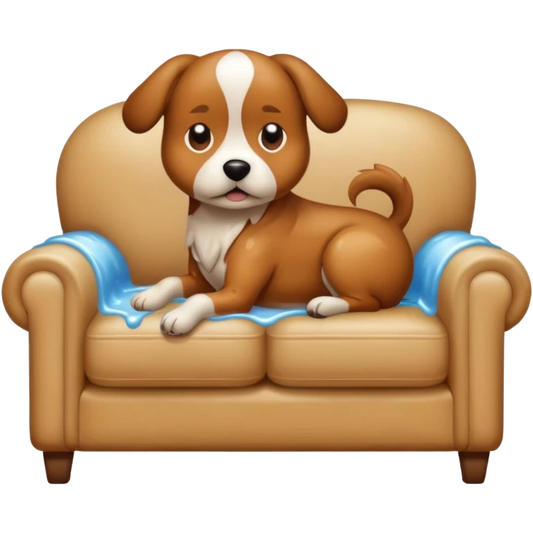 Dog peeing on couch  emoji