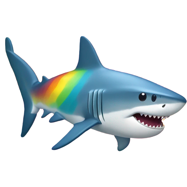 Shark with rainbow emoji