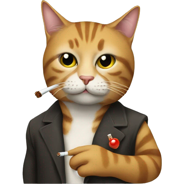 A cat smoking a cigarette  emoji