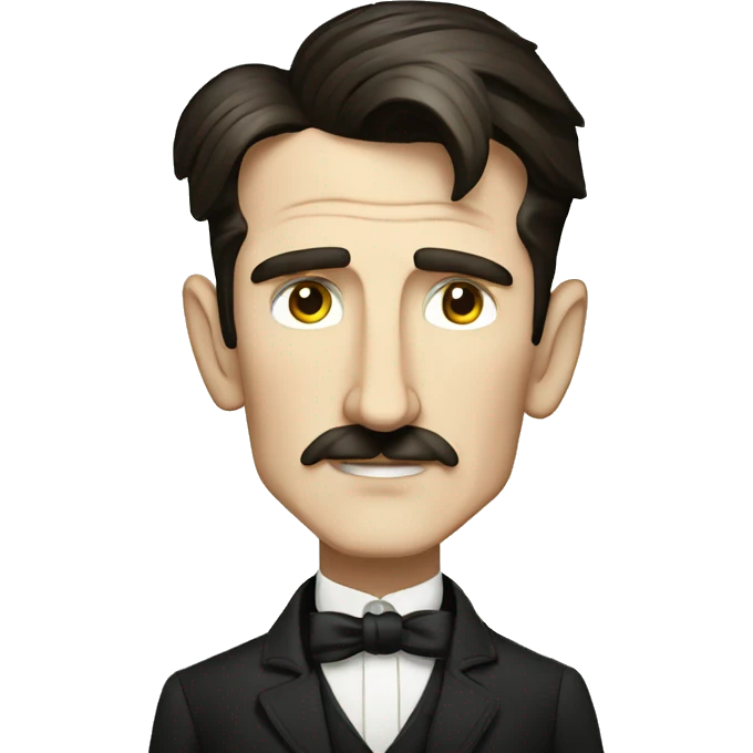 Nikola tesla with electrical arcs around emoji