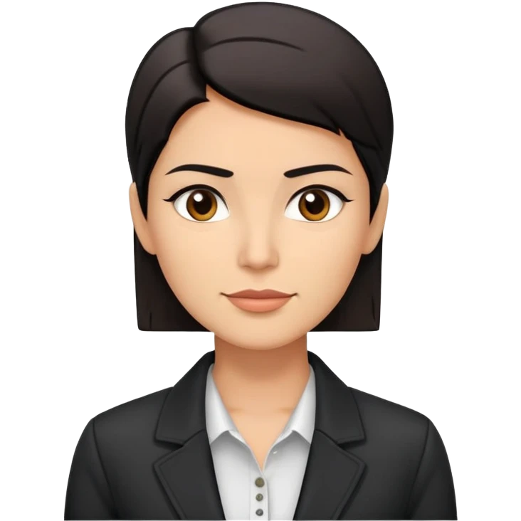 Attractive broad-shouldered Hispanic TV presenter, light brown complexion, square face with defined jawline, short straight black hair combed back with faded sides, friendly expression, black jacket with white buttoned shirt emoji