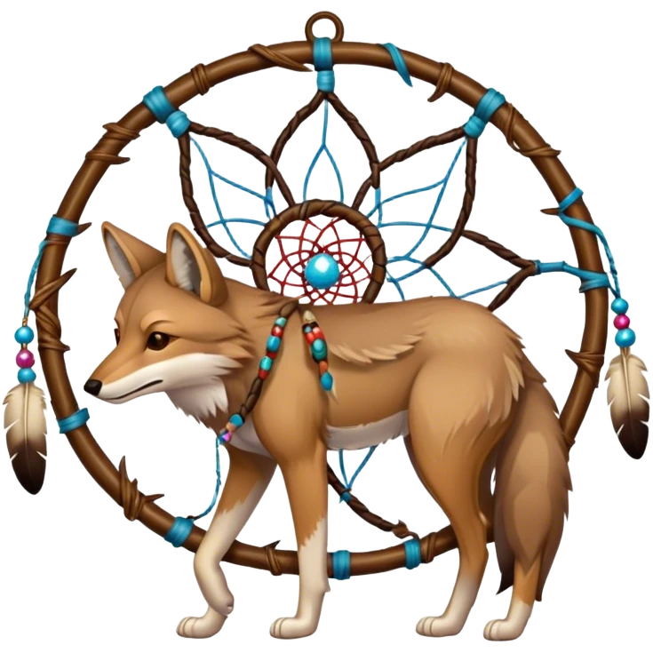 Coyote with dream catcher  emoji
