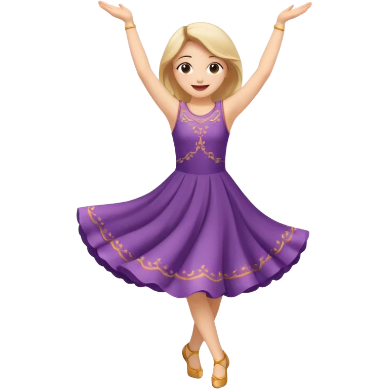Happy girl dancing full body emoji