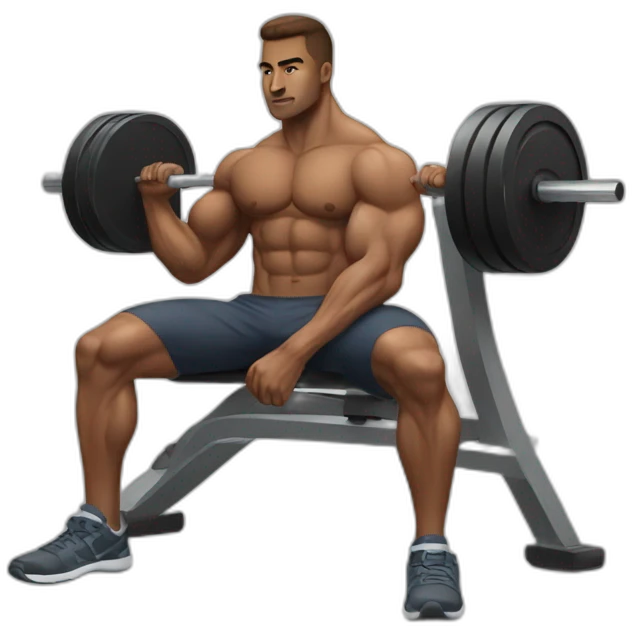 muscular guy benching at the gym emoji