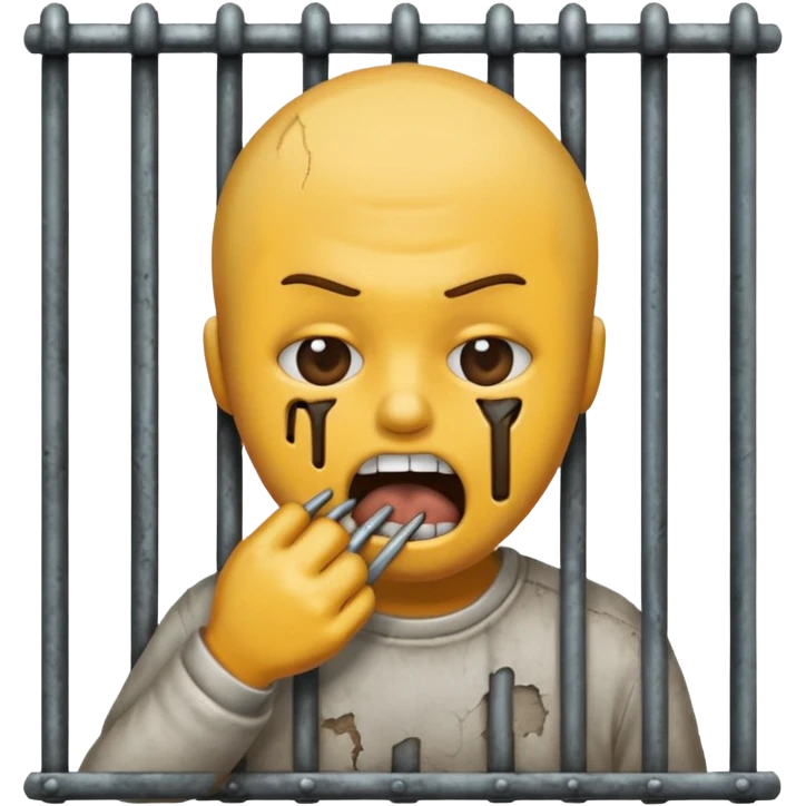 Gnawing at the iron bars of my enclosure emoji as an emoji  emoji