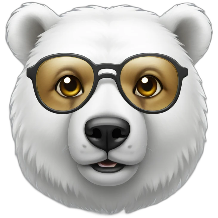 White bear with glasses emoji