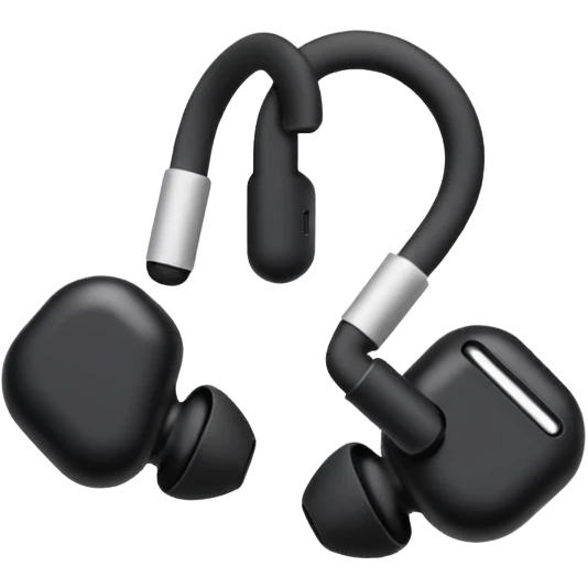 EarPods headphones, black emoji